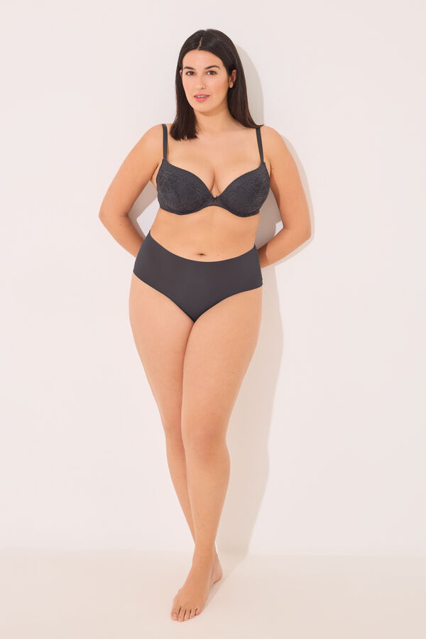 Womensecret GORGEOUS brasier push up relleno encaje tul plumetí gris gris