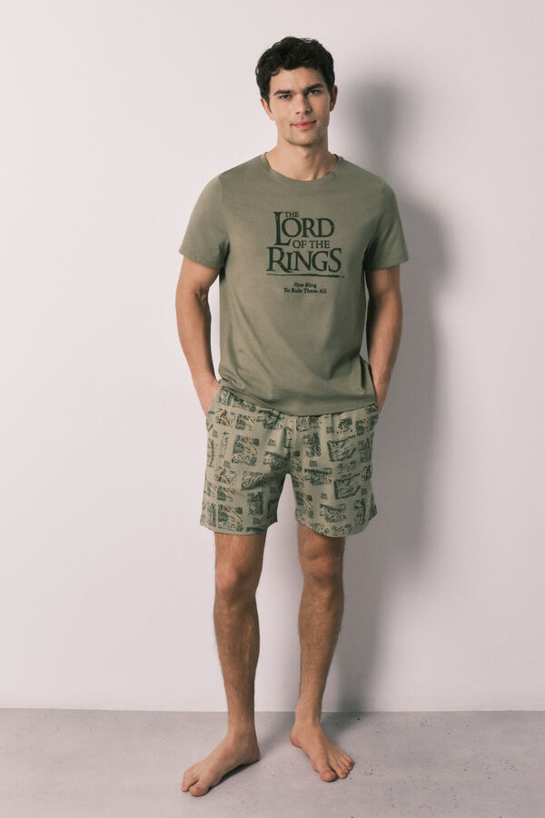 Women'secret Pijama corta de hombre de algod&oacute;n Lord of the Rings kaki