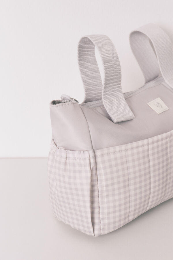 Womensecret Bolsa de premamá mediano de neceser vichy grises  gris