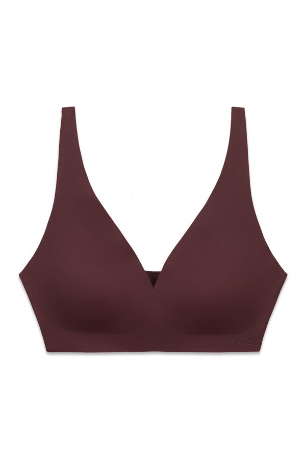 Women'secret Top halter liso corte limpio granate p&uacute;rpura
