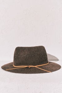 Women'secret Sombrero efecto raffia marr&oacute;n