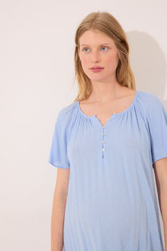 Womensecret Camisón corto "premamá" camisón en viscosa azul azul