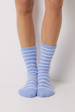 Womensecret Calcetines pelo azul rayas azul