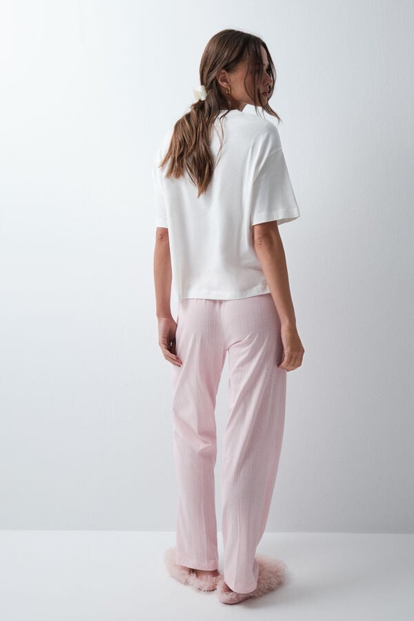 Women'secret Pantal&oacute;n largo de rayas rosa rosa
