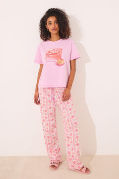 Womensecret Playera manga corta rosa 100% algodón rosa