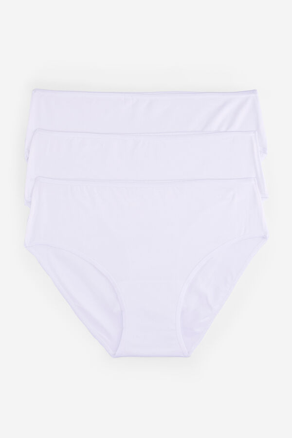 Womensecret Pack 3 panties culotte de microfibra blanco