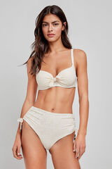 Gisela Panty de bikini alta con estampado geométrico beige beige