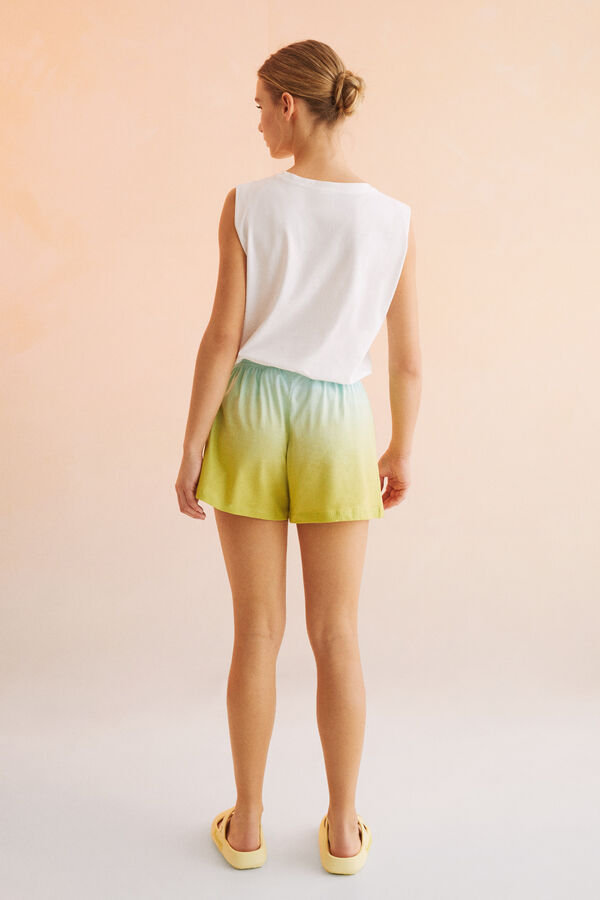 Womensecret Pantalón corto 100% algodón tie dye Snoopy estampado