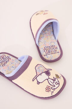 Womensecret Pantuflas para casa amarillas de Snoopy marfil