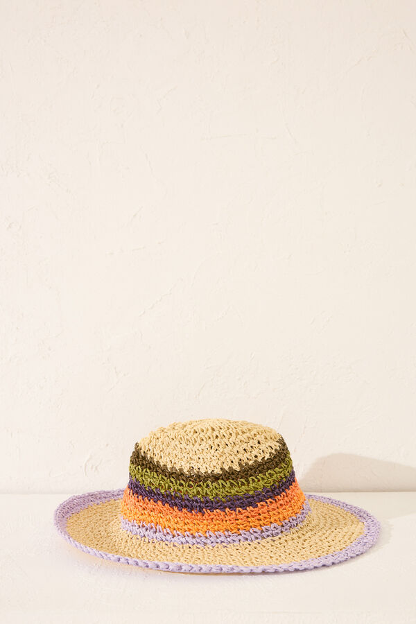 Womensecret Sombrero de rafia color NATURAL estampado