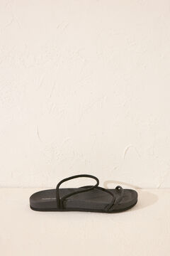 Womensecret Sandalias anatómicas tiras brillo negro