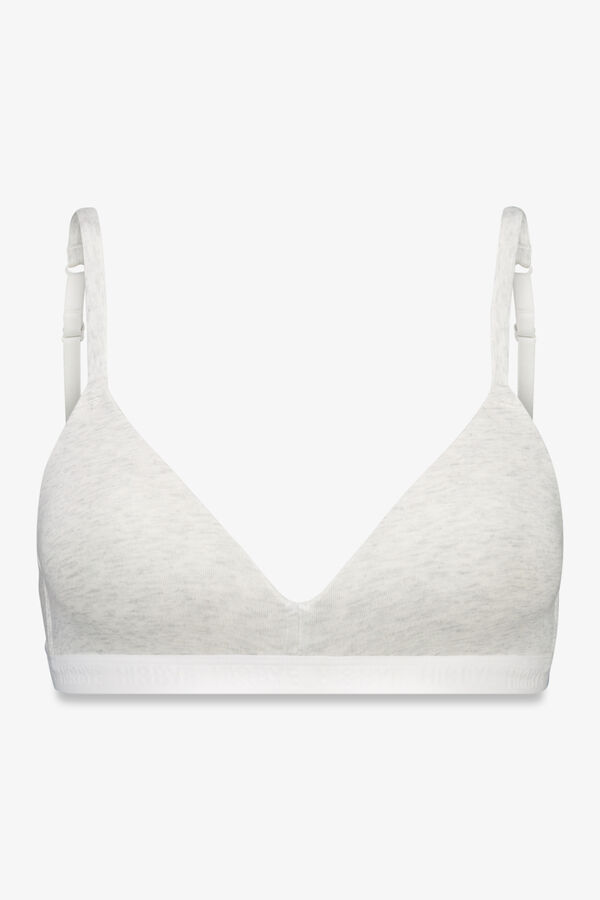 HI&BYE Brasier triangular con relleno fijo gris gris
