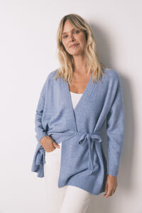 Women'secret Bata midi de tejido azul