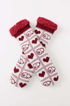 Womensecret Calcetines largos tricot Snoopy beige