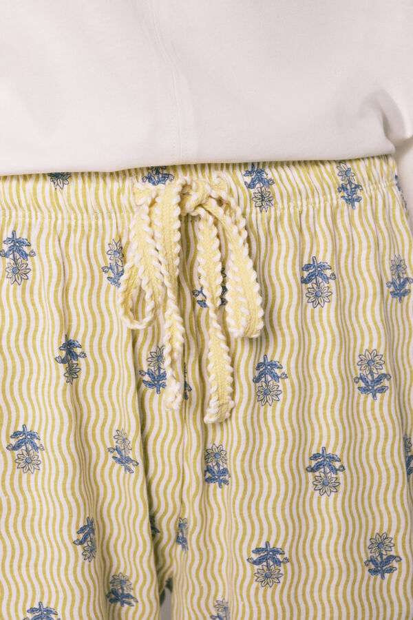 Women'secret Pijama capri de algod&oacute;n blanco marfil