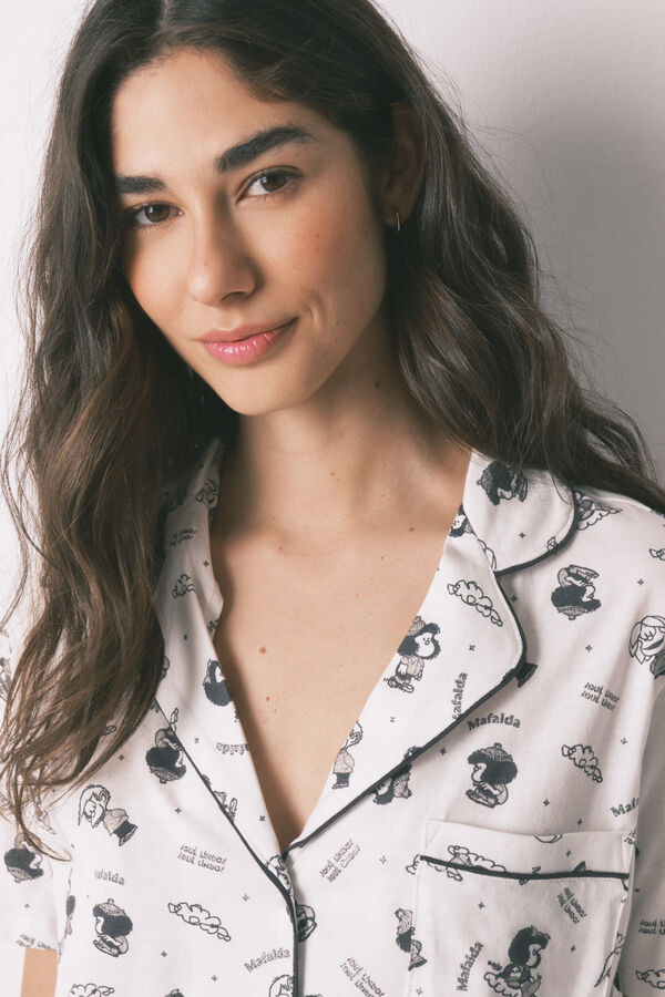 Women'secret Pijama camisera de algod&oacute;n blanca El Principito blanco