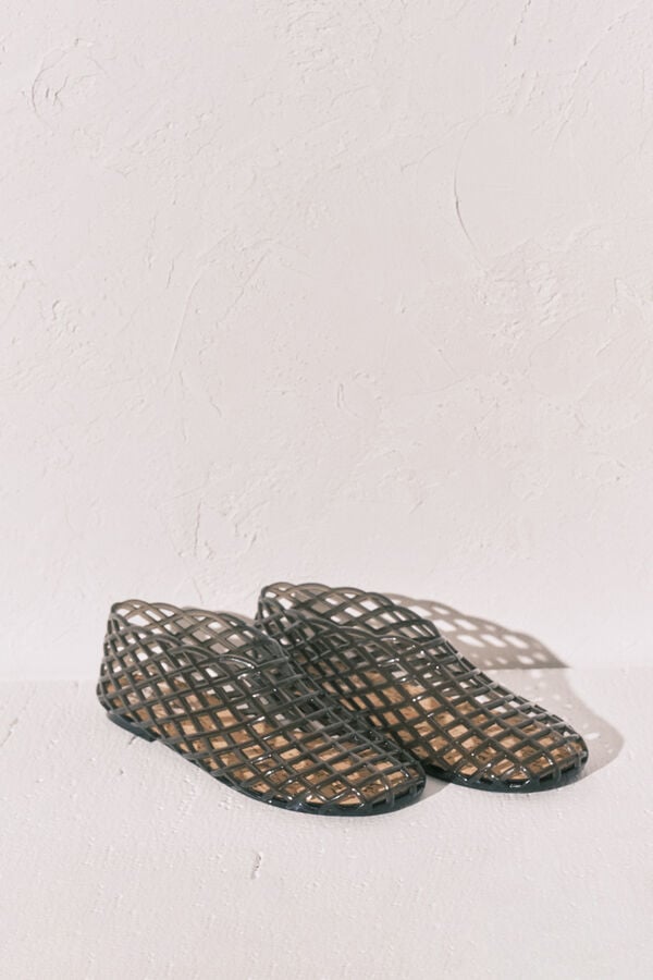 Women'secret Sandalias jelly efecto red negras negro