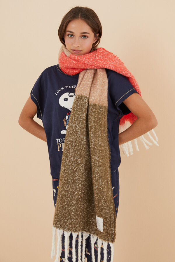 Womensecret Bufanda efecto mohair multicolor kaki