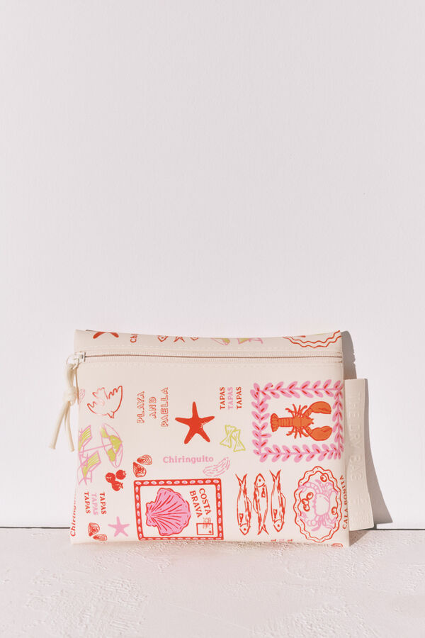 Women'secret Bolsa de traje de ba&ntilde;o impermeable estampado de verano estampado