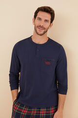 Women'secret Pijama hombre 100% algodón cuadros  azul