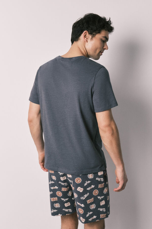 Women'secret Pijama corta de hombre de algod&oacute;n Hotwheels gris