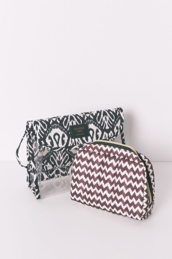 Womensecret Pack de 2 neceseres con estampado surtidos negro