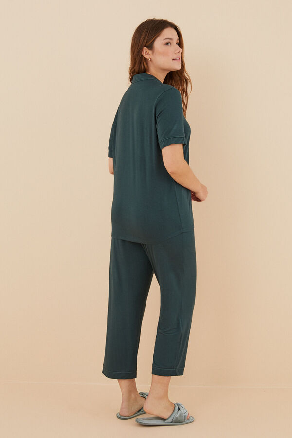 Womensecret Pijama camisera verde viscosa supersoft verde