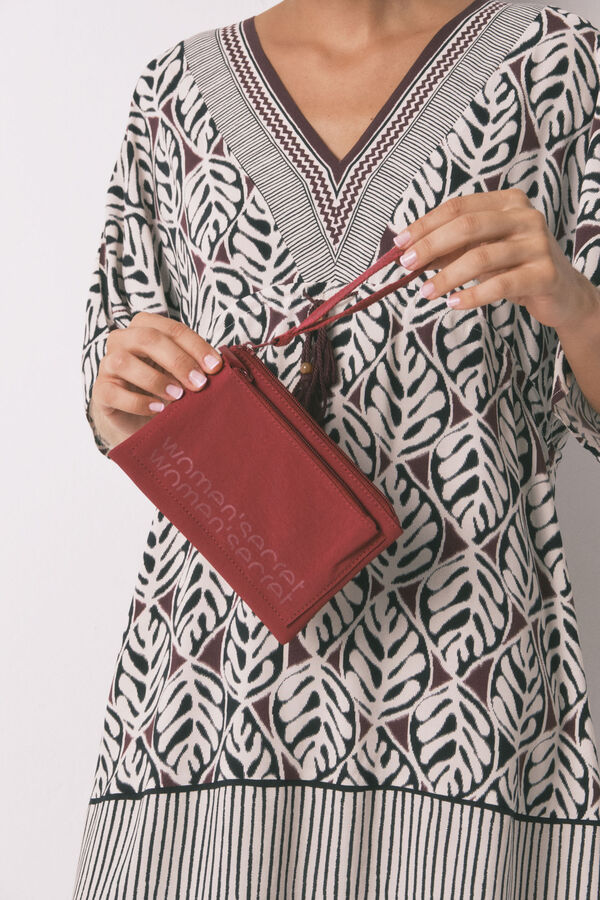 Womensecret Mini monedero rojo de nailon rojo