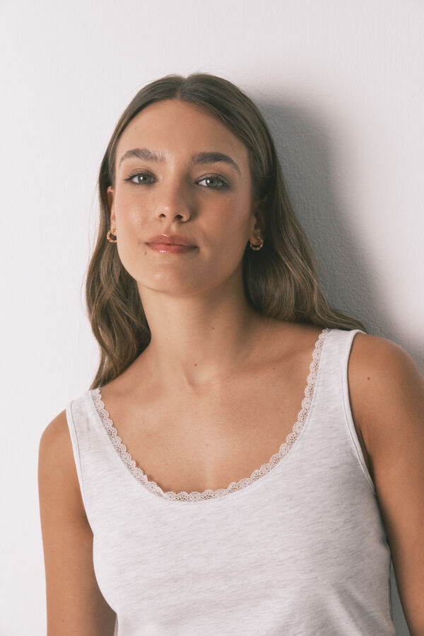 Women'secret Playera de tirantes gris  gris
