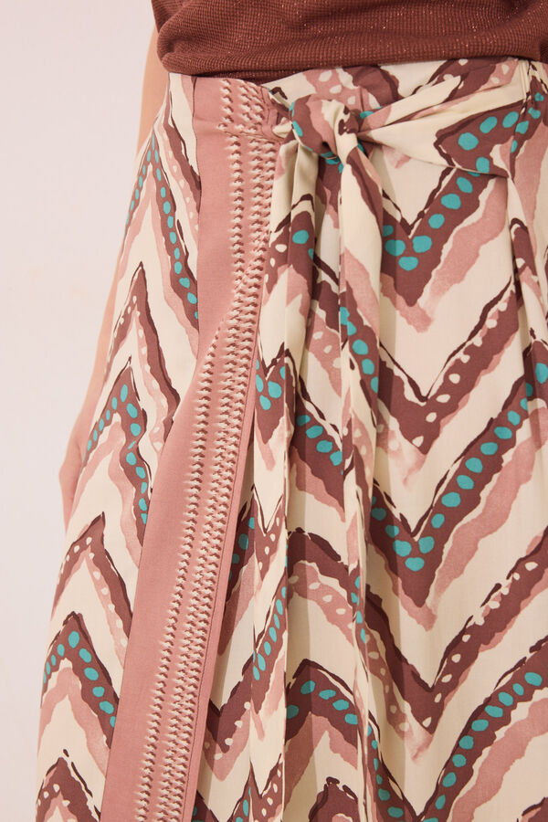 Womensecret Pareo midi con estampado tribal café