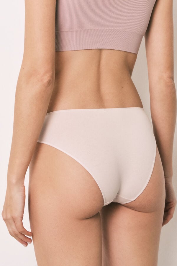 Women'secret Pack 7 panties cl&aacute;sicas de algod&oacute;n lisas con encaje multicolor