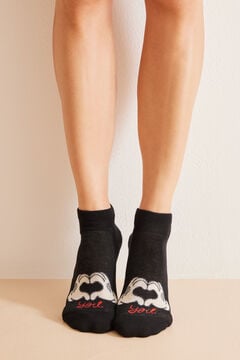 Womensecret Pack 3 calcetines cortos algodón Mickey 'love' estampado