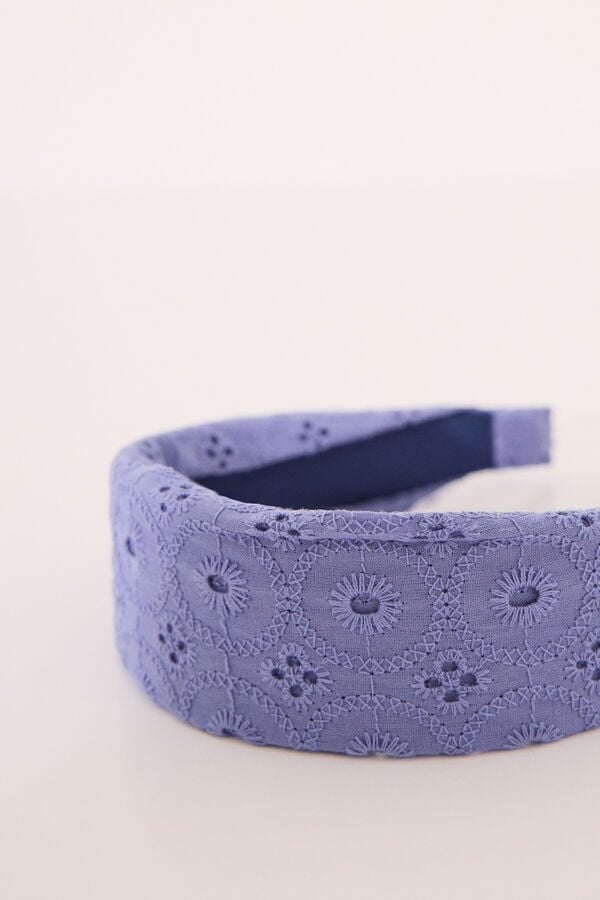 Womensecret Diadema bordado en azul y blanco azul