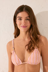 Womensecret Top de bikini triangular con estampado geométrico estampado
