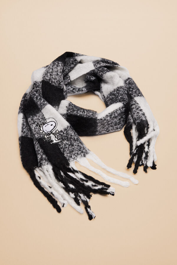 Womensecret Bufanda cuadros Snoopy mohair kaki