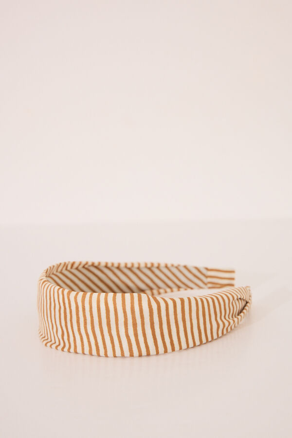 Womensecret Diadema estampada con rayas amarillas amarillo