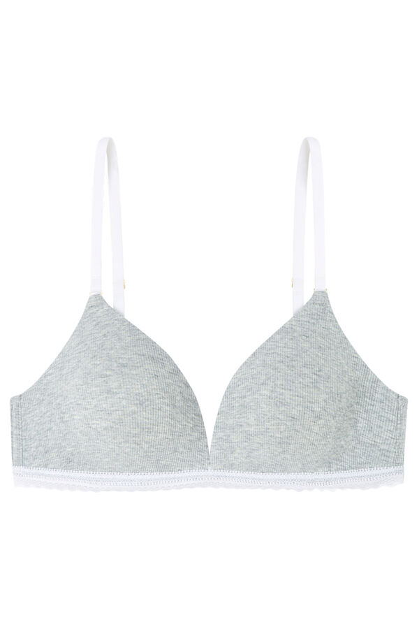Womensecret Brasier triangular CHARMING relleno de algodón gris gris