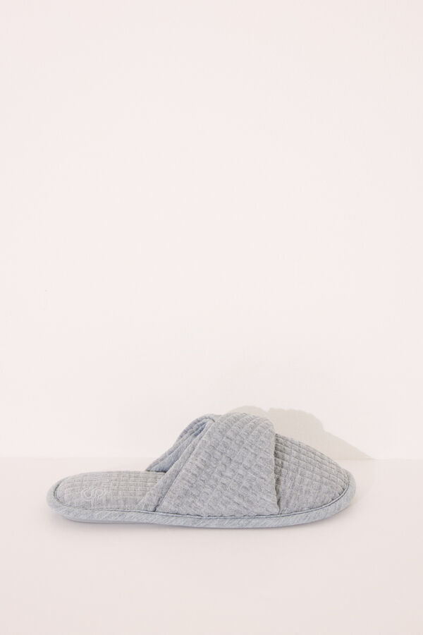 Womensecret Pantuflas para casa con relleno grises gris