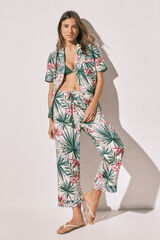 Women'secret Pijama camisera larga Capri verde