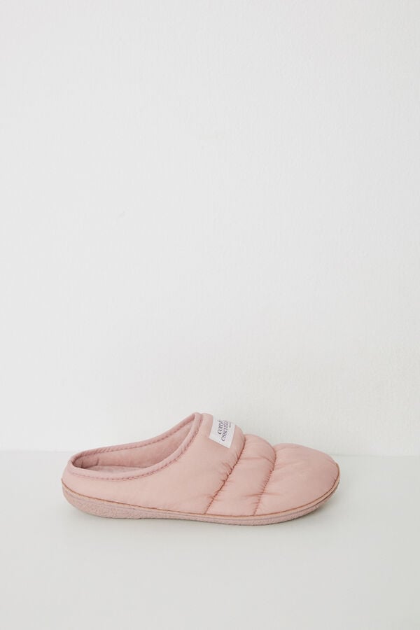 Womensecret Pantuflas nylon acolchado rosa rosa
