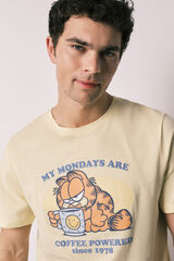 Women'secret Pijama corta para hombre de 100% algod&oacute;n Garfield amarillo