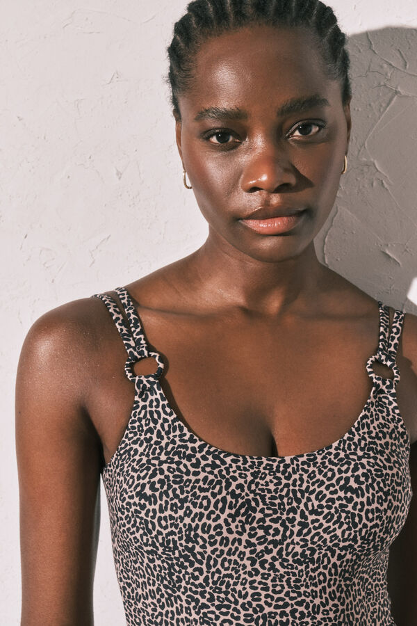 Women'secret Traje de ba&ntilde;o modelador animal print estampado