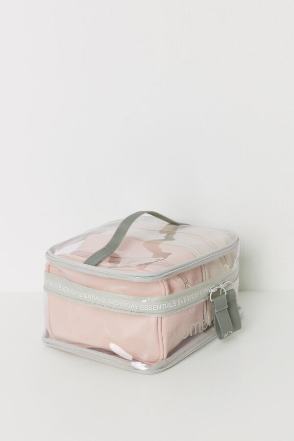 Womensecret Pack 2 neceseres pequeños rosa y beige estampado
