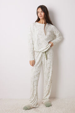 Womensecret Pijama larga terciopelo verde verde