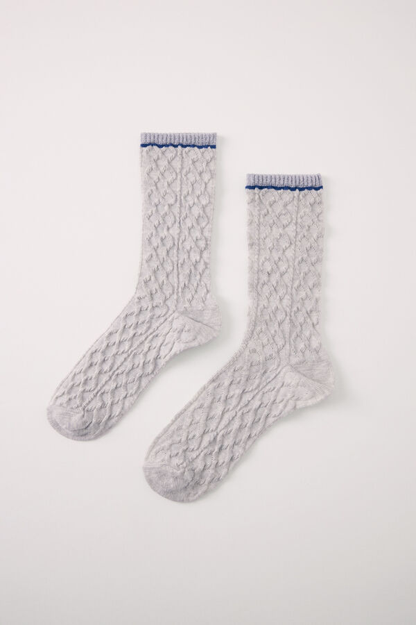 Womensecret Calcetines largos gris lurex gris