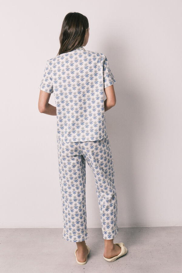 Women'secret Pijama camisera capri de algod&oacute;n estampado estampado