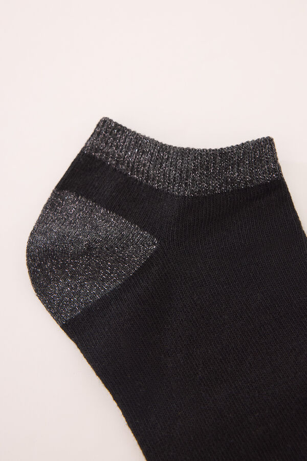 Womensecret Calcetines cortos negros lurex negro