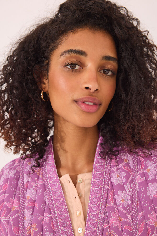 Womensecret Chaleco acolchado morado con estampado floral estampado