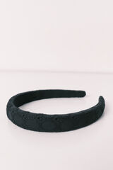 Women'secret Diadema de pelo bordado suizo negro negro