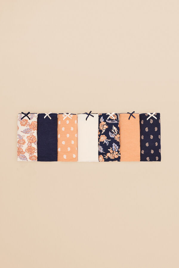 Womensecret Pack 7 panties brasileños algodón boho estampado